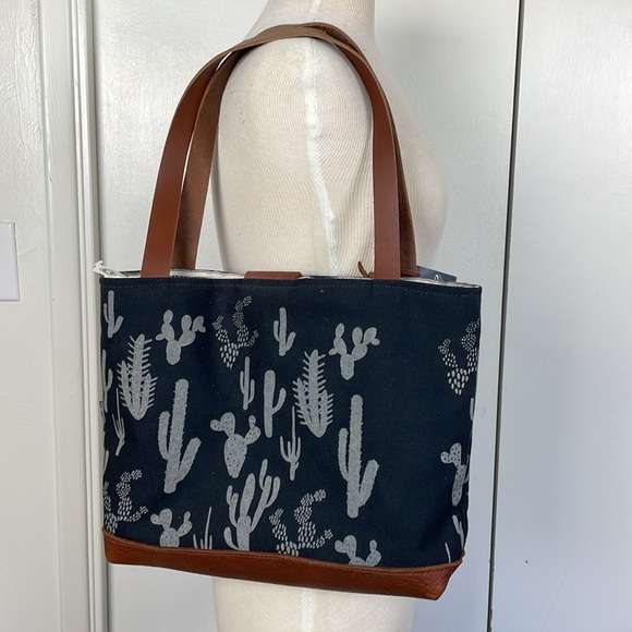 NWT small cactus tote Handprinted. - Picture 2 of 6